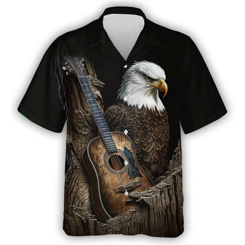 Eagles and Flags USA Hawaiian Shirt