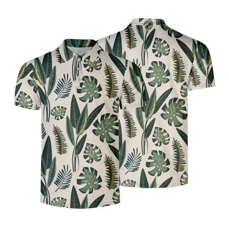 Pretty Flowers Hawaiian Polo