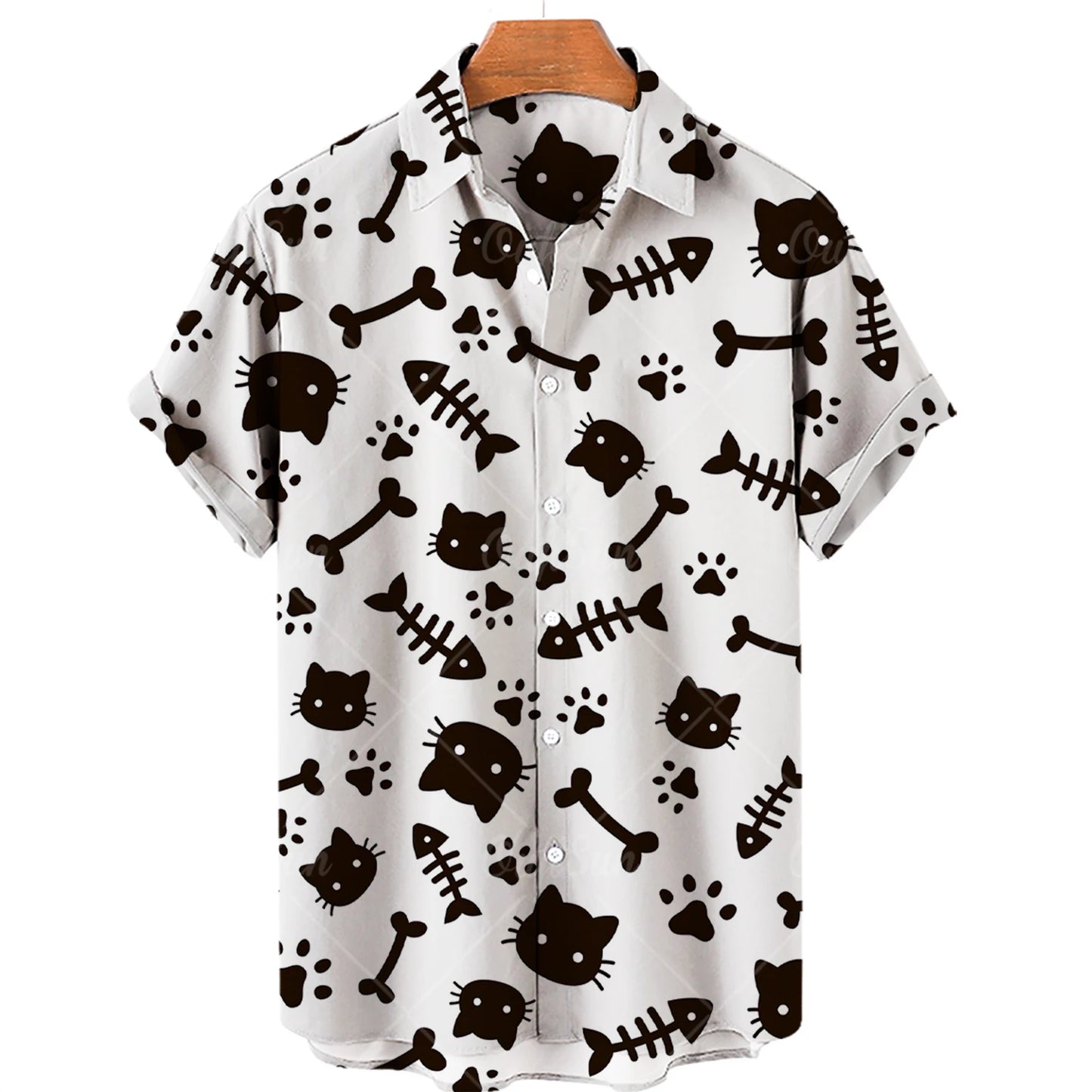 Light Purple Sleepy Cat Aloha Shirt