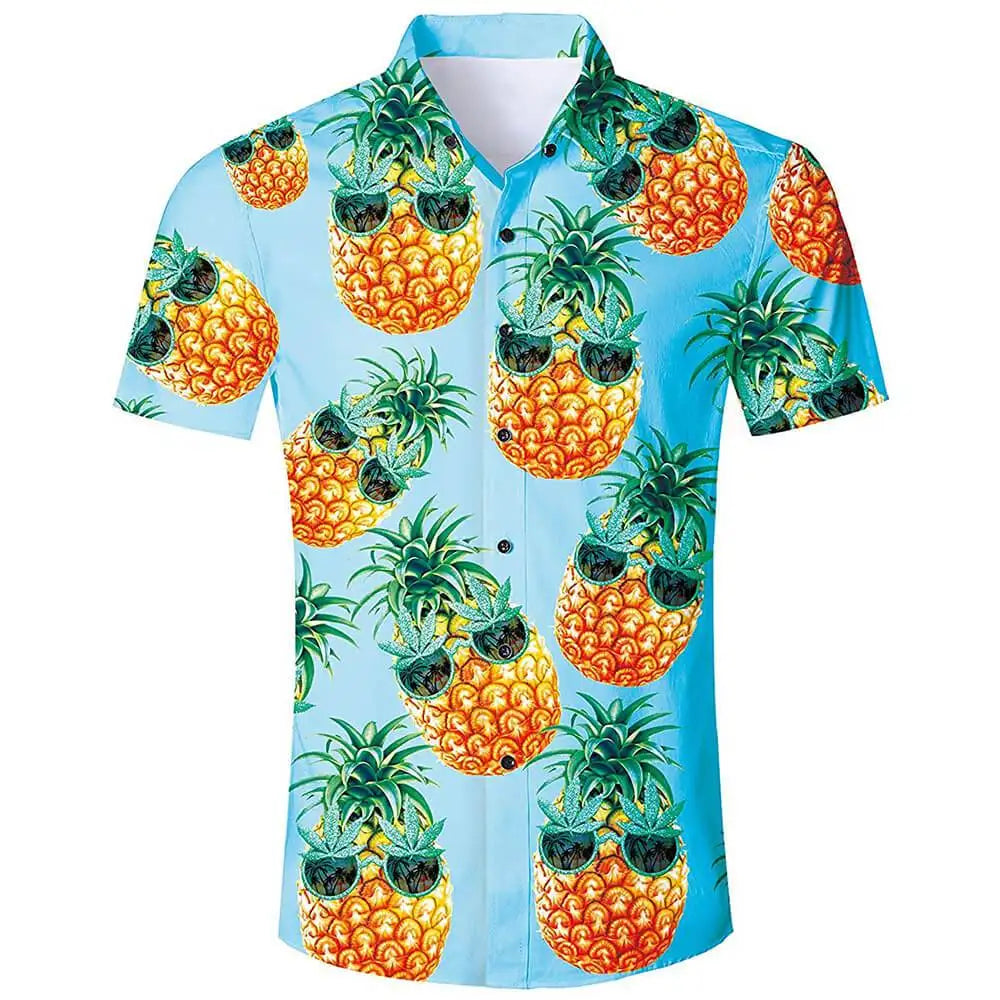 Blue Hawaiian Shirt with COOL Pineapples