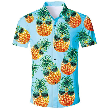 Blue Hawaiian Shirt with COOL Pineapples