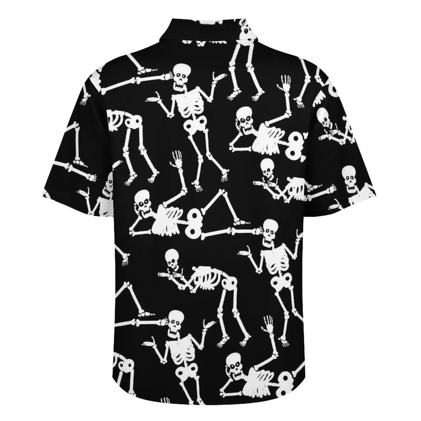 Halloween Hawaiian Shirt -- Skull and Crossbones on Black