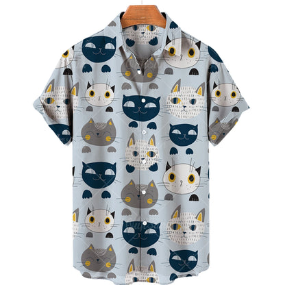 Orange Shirt with Back Cartoon Cats.  Perfect for Halloween!