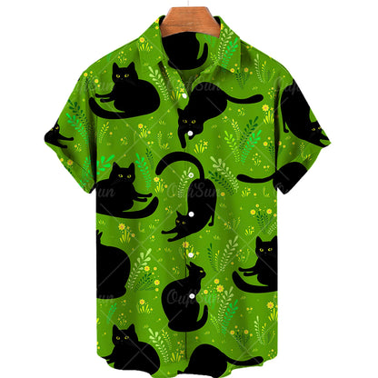 Light Purple Sleepy Cat Aloha Shirt