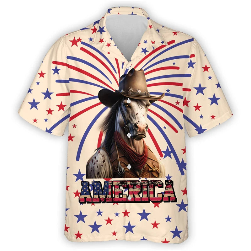 USA Horse Hawaiian Shirt