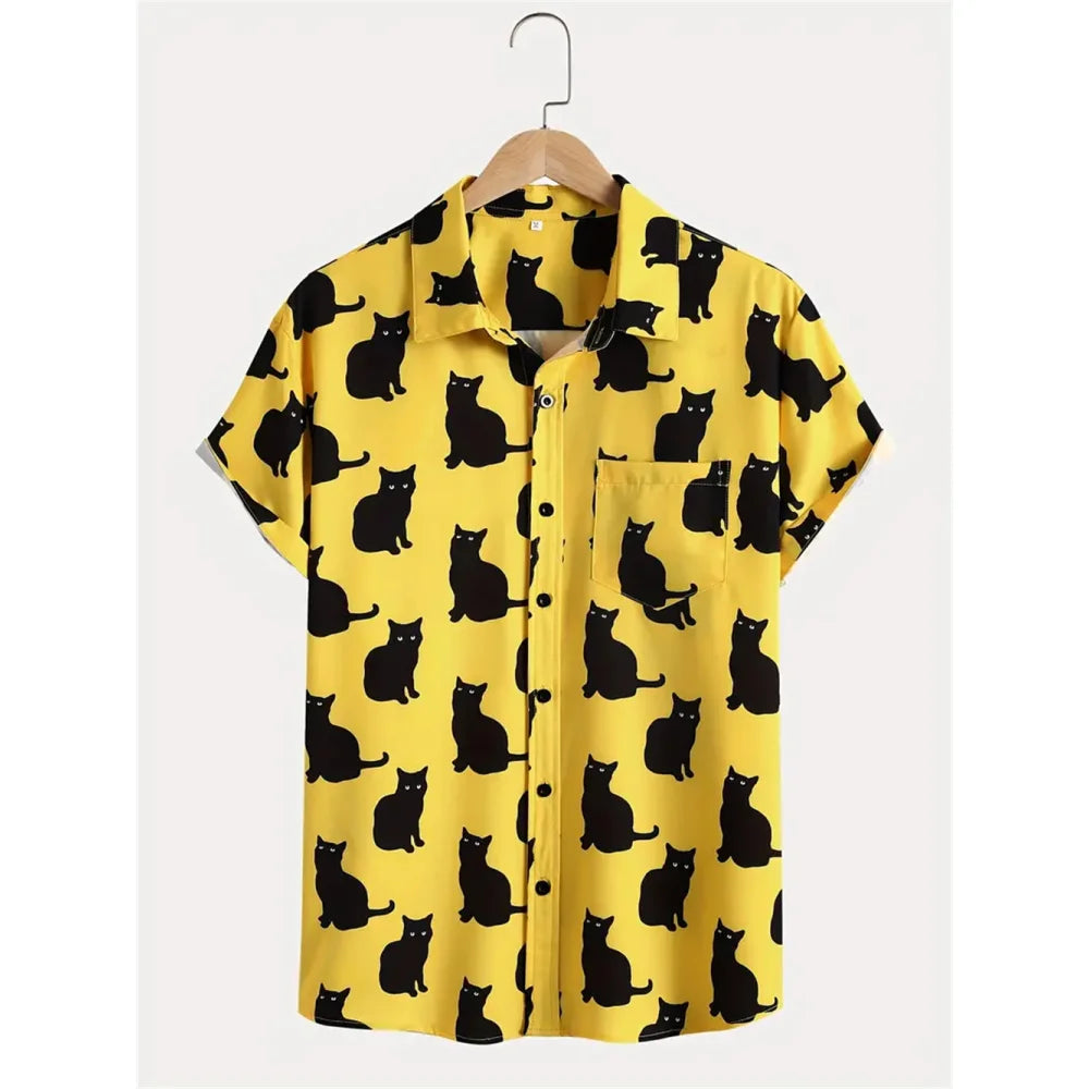 Light Purple Sleepy Cat Aloha Shirt