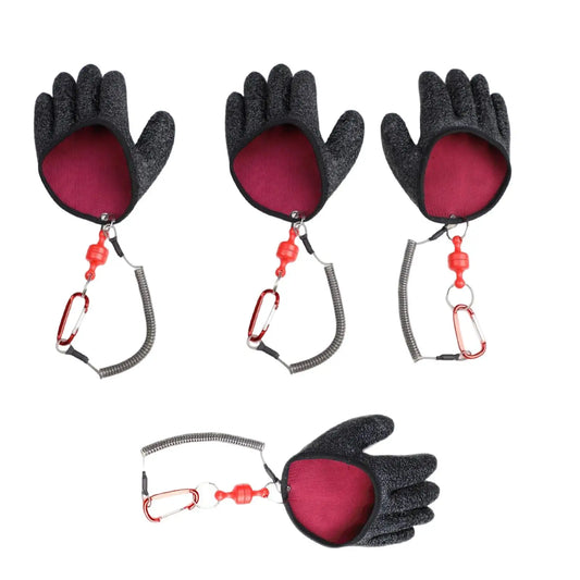 Red Alert: Fun and Functional Fishing Gloves for Magnet Enthusiasts!