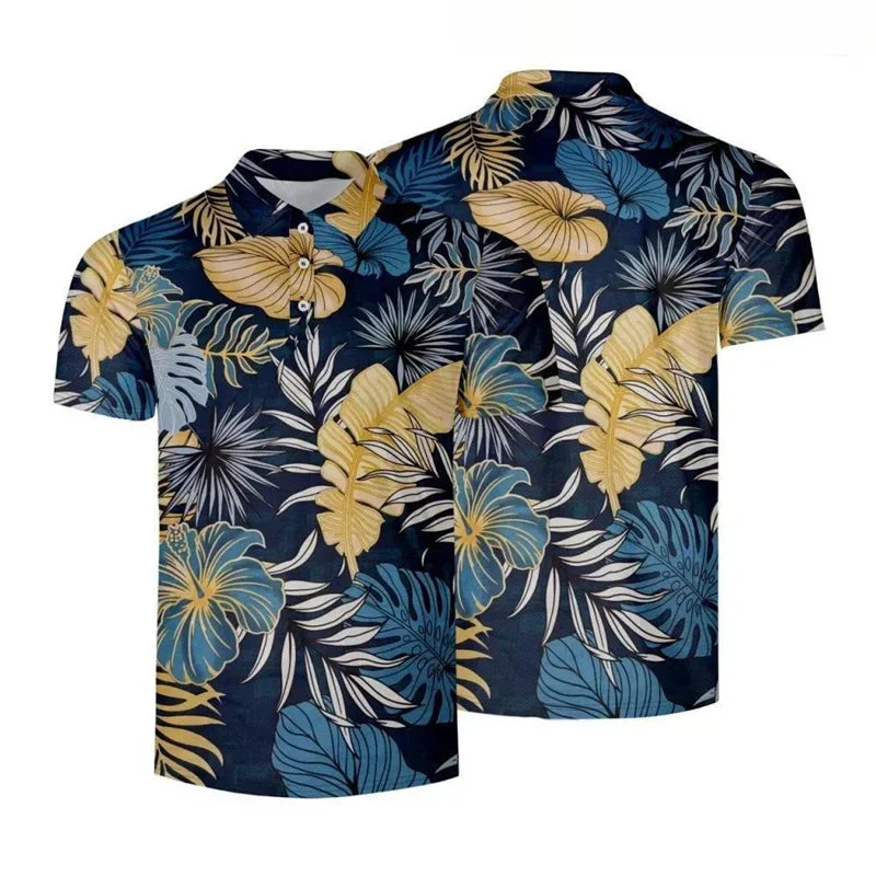 Pretty Flowers Hawaiian Polo