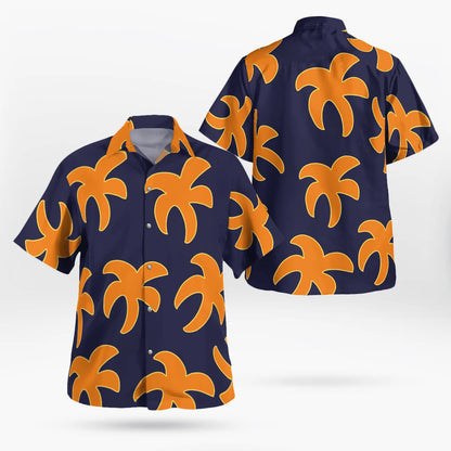 Light Purple Aloha Shirt with Orange and Yellow Flowers