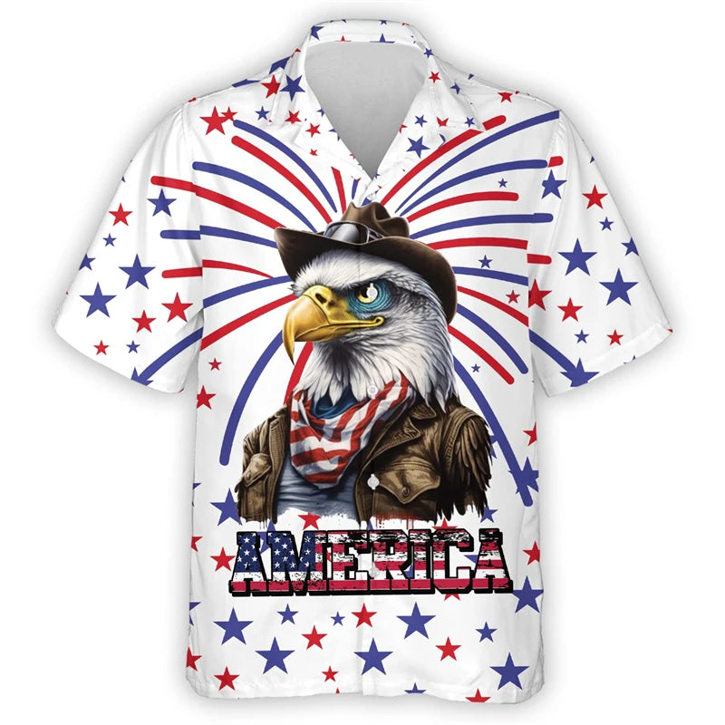 Uncle Sam Eagle USA Hawaiian Shirt