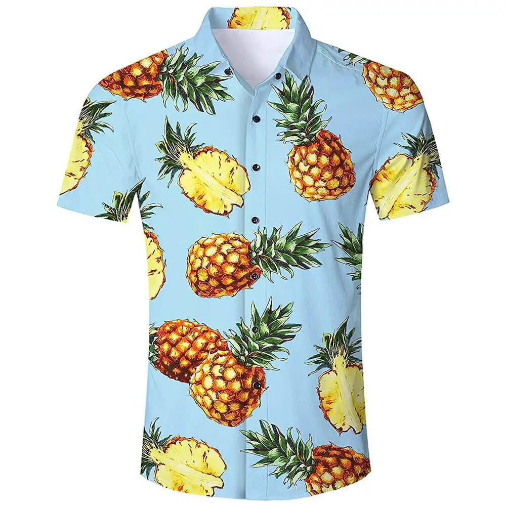 Blue Hawaiian Shirt with COOL Pineapples