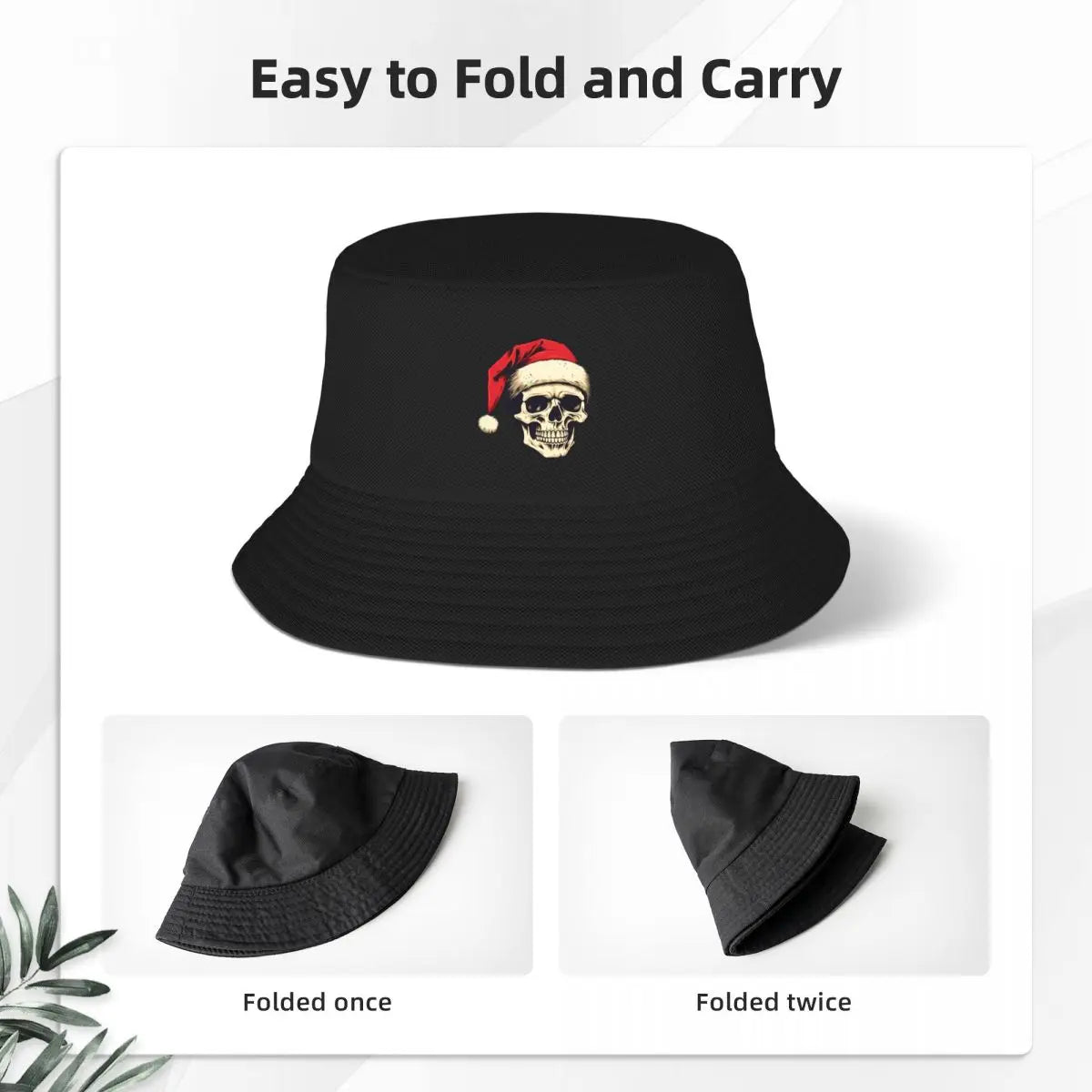 Santa Claus Skull Bucket Hat