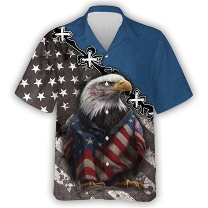 Fireworks Eagle USA Hawaiian Shirt