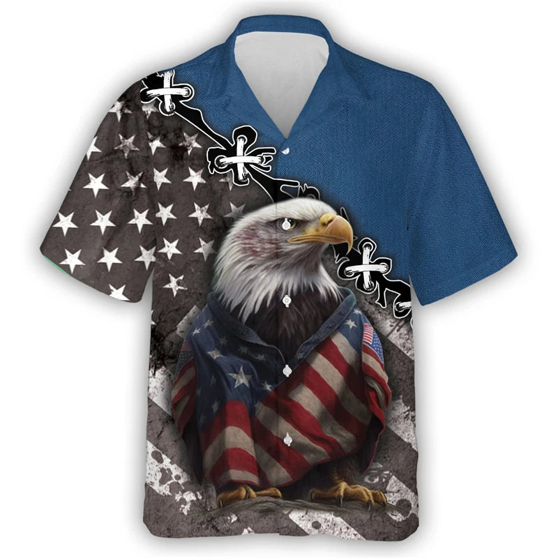 Uncle Sam Eagle USA Hawaiian Shirt